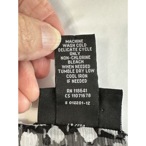 Lane Bryant Ruffle Chiffon Top 18/20 Blk Geo peplum Drop Waist Fairy Whimsy - Picture 9 of 11